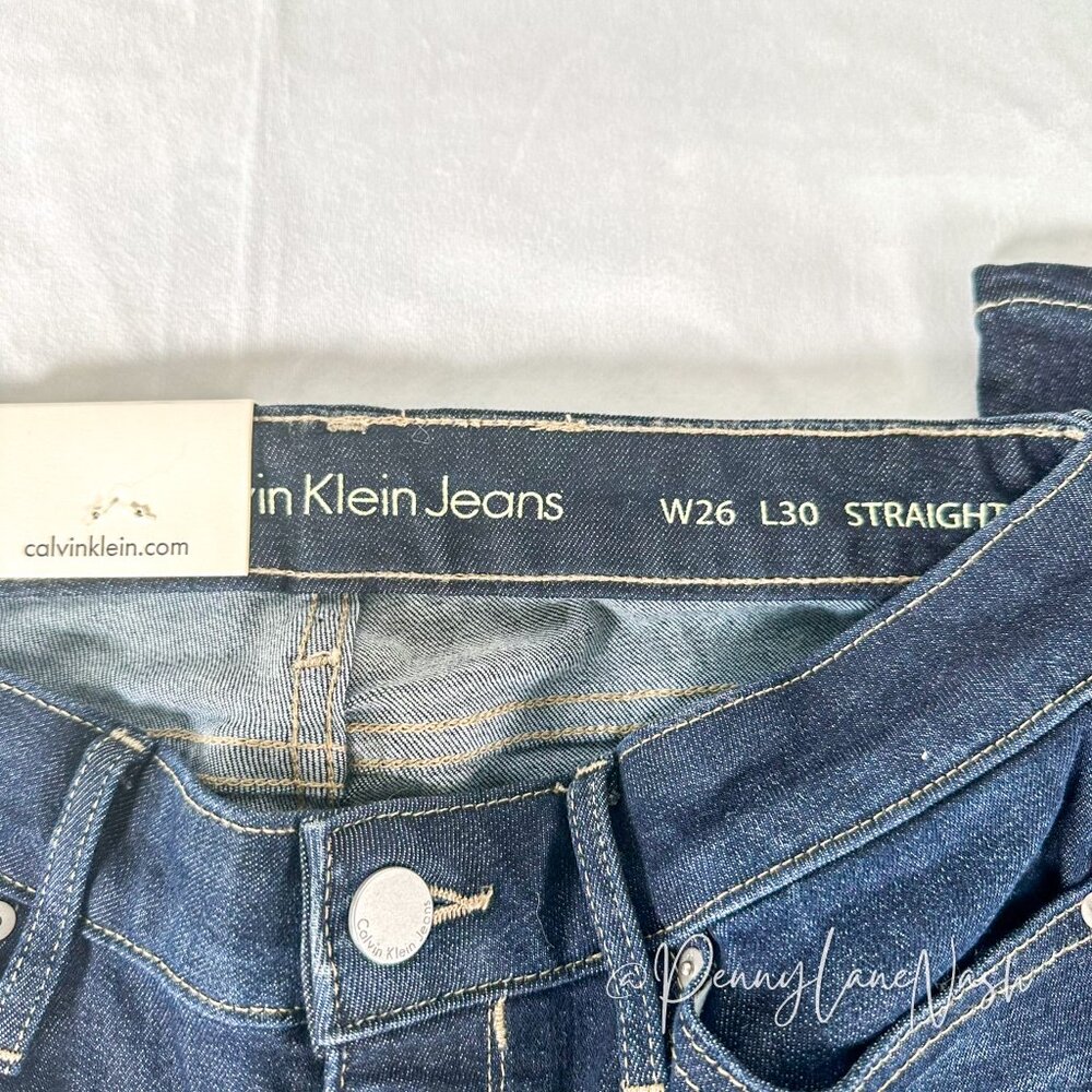 Calvin Klein Jeans Straight-Leg Jeans Dark Blue - Picture 6 of 12